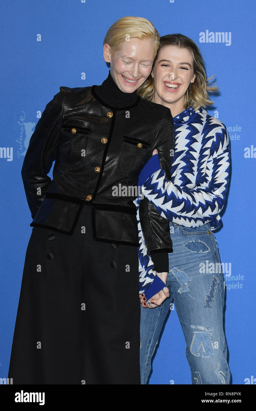 Tilda Swinton & Honor Swinton-Byrne attend a photocall for The Souvenir during the 69th Berlin Film Festival at the Grand Hyatt Hotel. © Paul Treadway Stock Photo