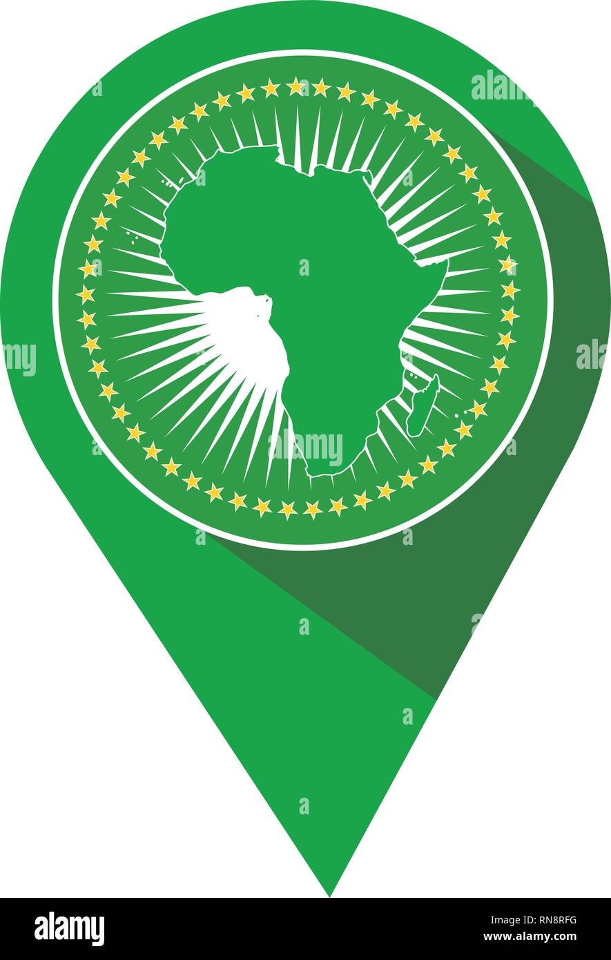 African Union flag pin Stock Vector