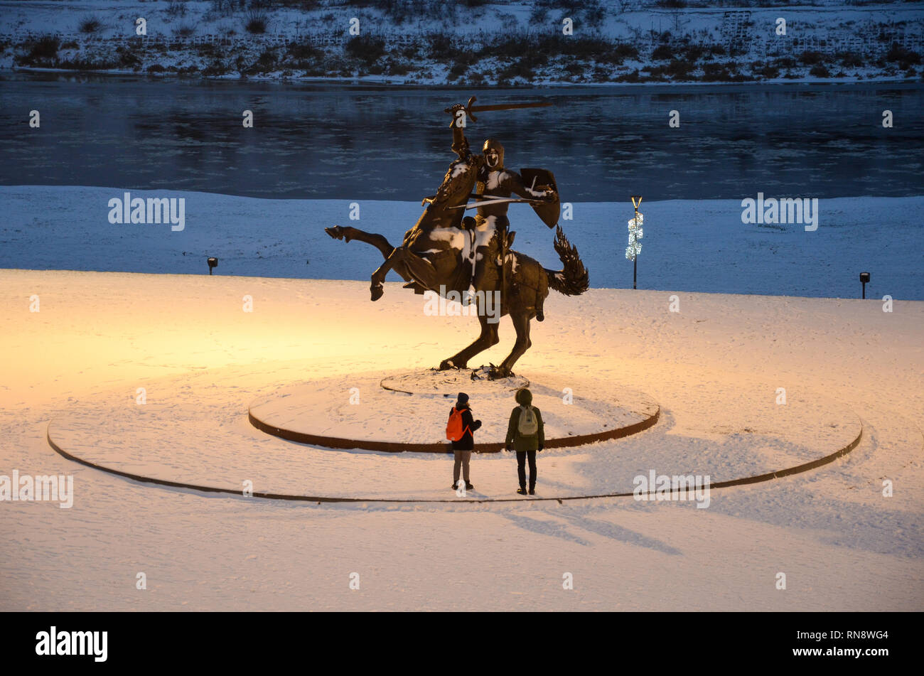 Freedom Warrior statue 'Vytis', near Kaunas Castle, Kaunas, Lithuania ...