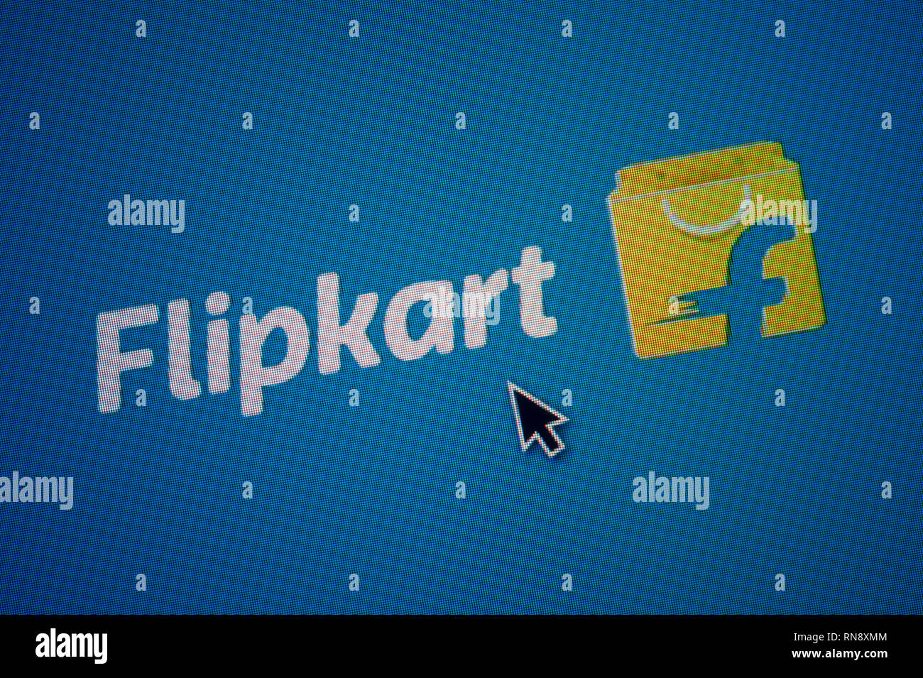The logo of Flipkart is seen on a computer screen along with a mouse cursor (Editorial use only