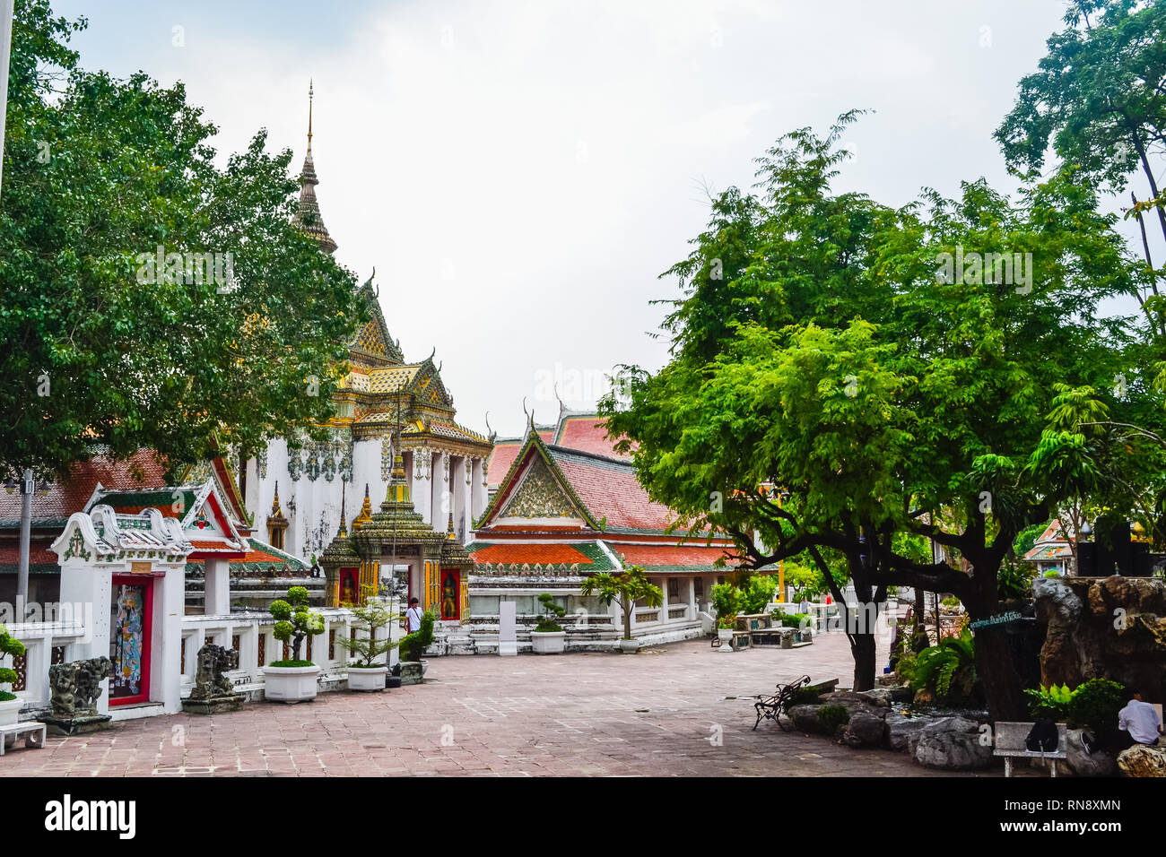 Thailand, Bangkok, Wat Pho is a Buddhist temple in Phra Nakhon district, Bangkok, Thailand. It is located in the Rattanakosin district directly adjace Stock Photo