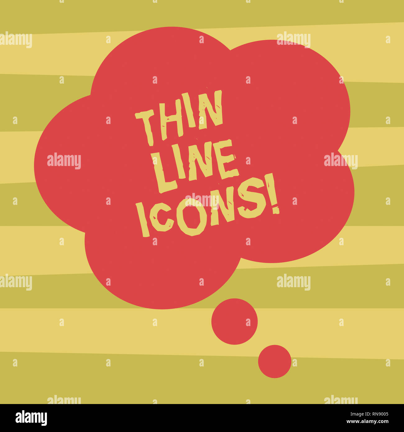 Text sign showing Thin Line Icons. Conceptual photo Symbols used in ...