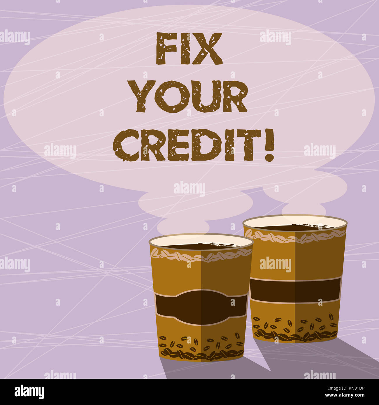 Handwriting text Fix Your Credit. Concept meaning Keep balances low on  credit cards and other credit Two To Go Cup with Beverage and Steam icon  Blank Stock Photo - Alamy