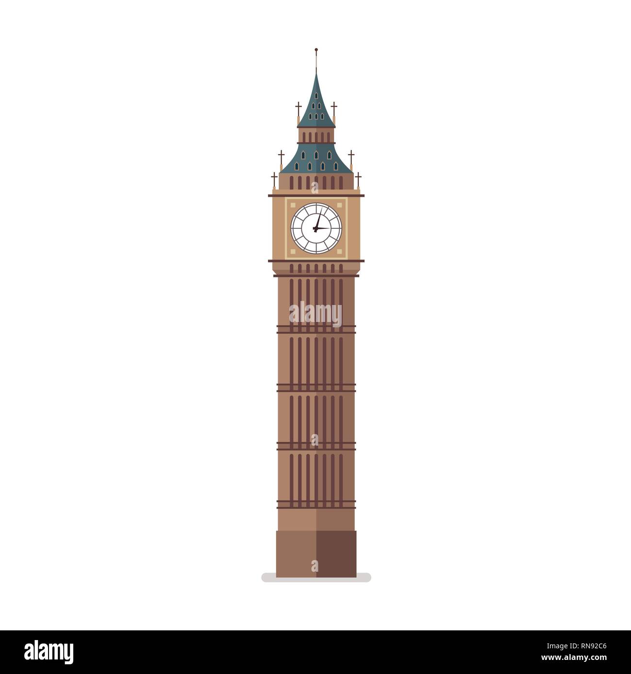 Big Ben vector illustration. Flat style design Stock Vector