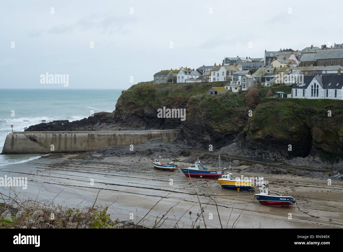 Port Issac, the filming location of Doc Martin, Cornwall Stock Photo