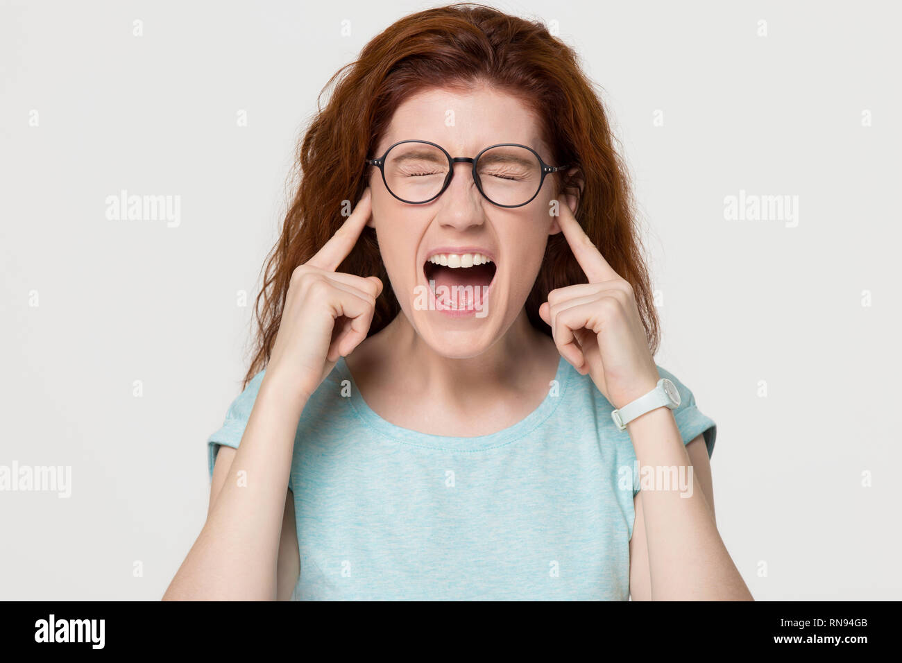 Girl plug ears hires stock photography and images Alamy