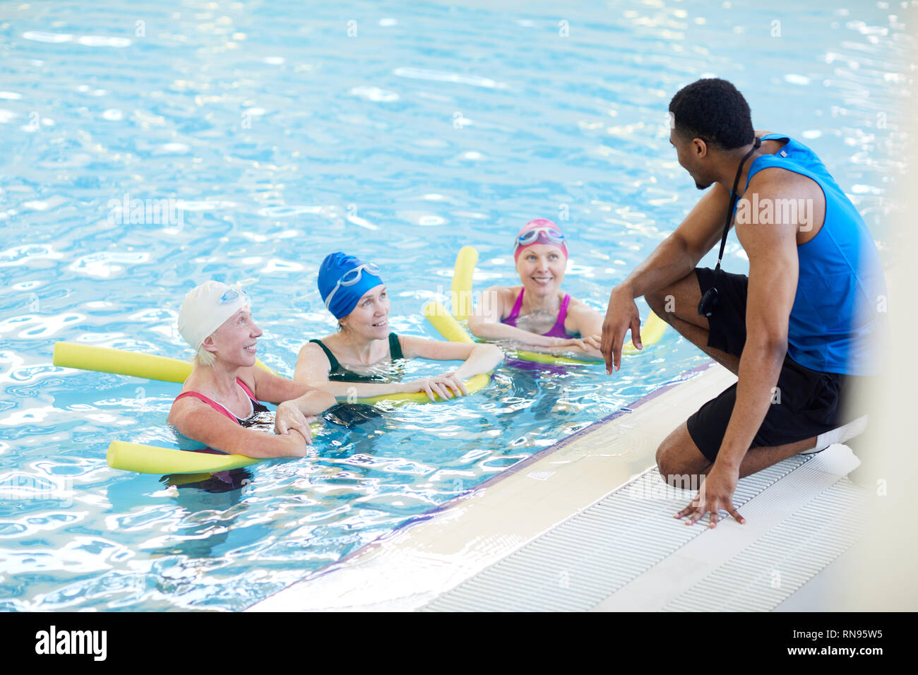 Aqua Aerobics Workout Stock Photo Alamy