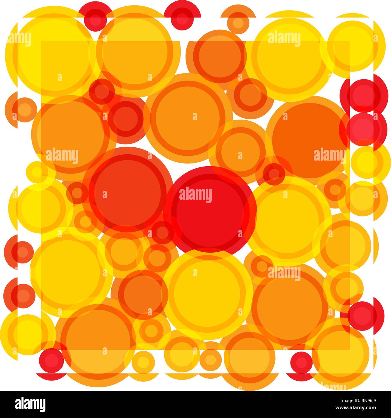 Circle pattern background yellow orange red Stock Vector Image & Art