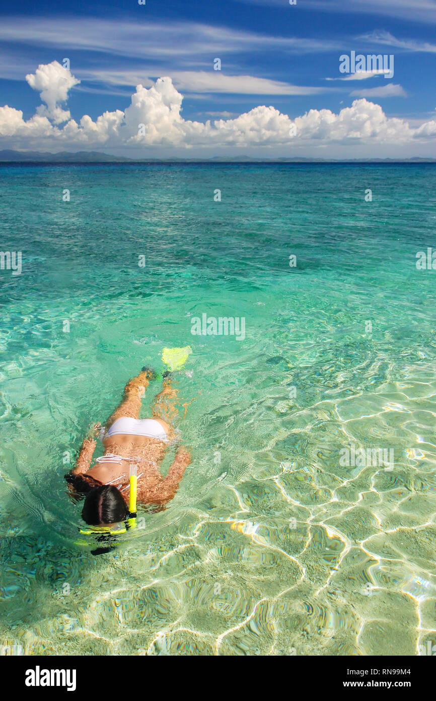 Girl in bikini snorkeling mask hires stock photography and images Alamy