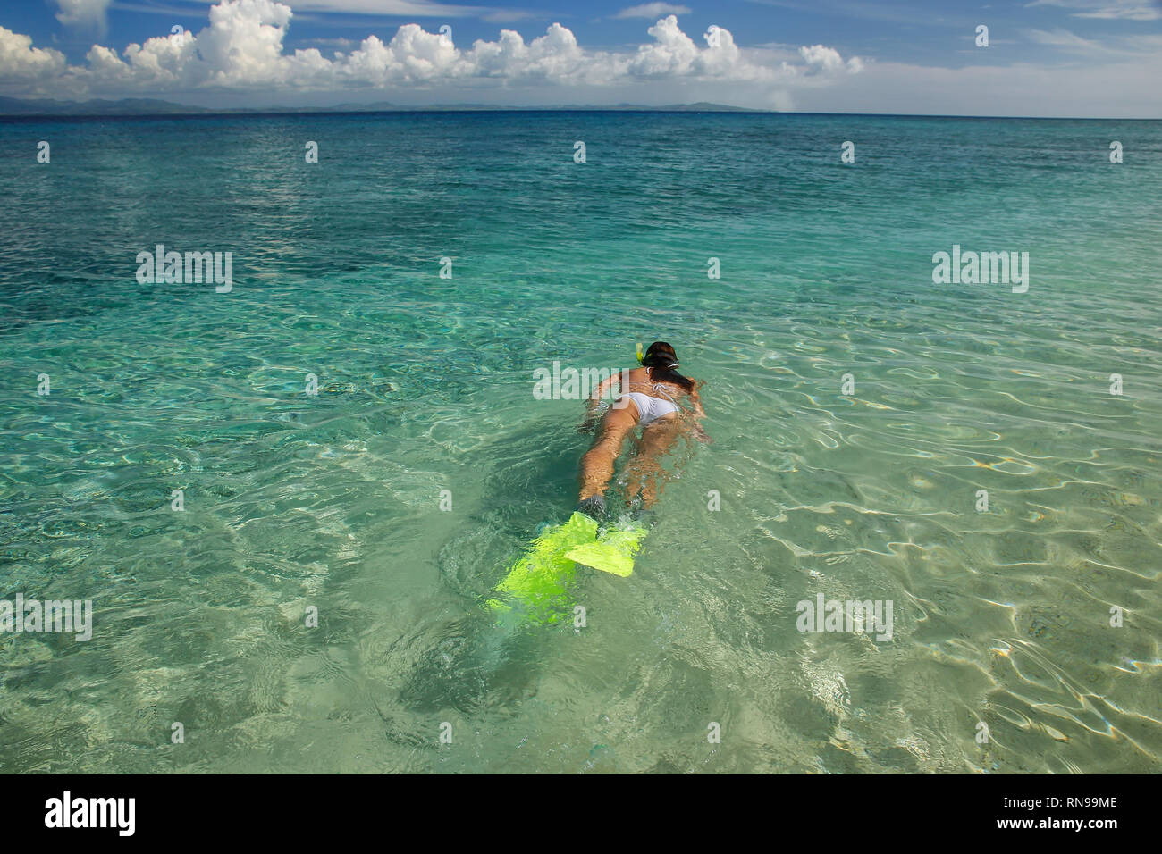 Snorkeler and tropical island hires stock photography and images Alamy