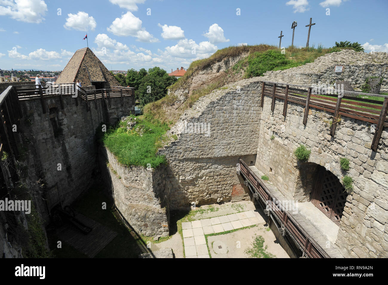 Calvary hill in Gothic Egri var (Eger Castle) bulit in XIII century in historic centre of Eger, Hungary. July 12th 2009 © Wojciech Strozyk / Alamy Sto Stock Photo