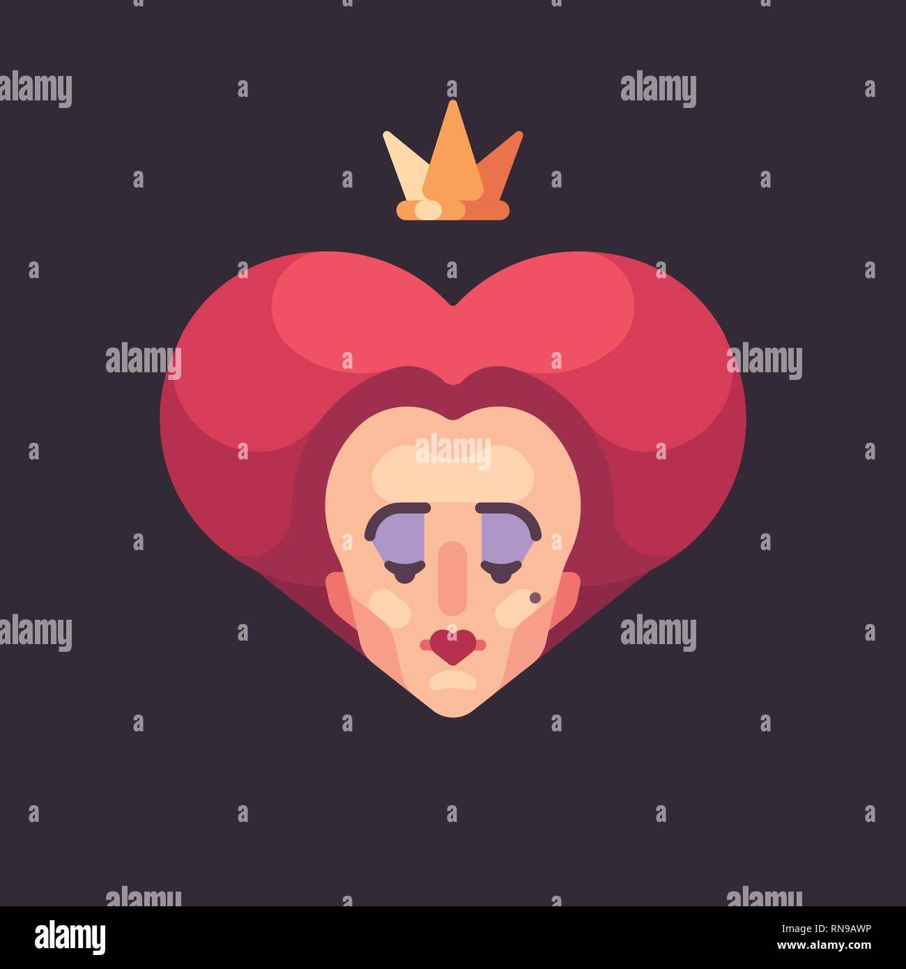Red Queen Through The Looking Glass Stock Vector Images Alamy