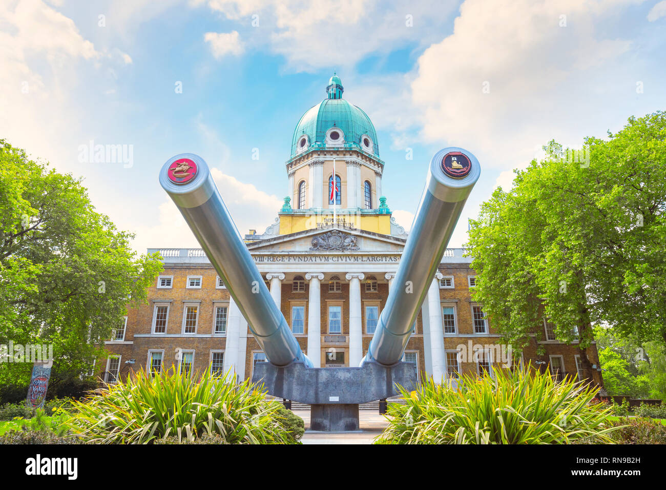 London, UK - May 22 2018: Imperial War Museums (IWM)  intended to record the civil and military war effort and sacrifice of Britain and its Empire dur Stock Photo