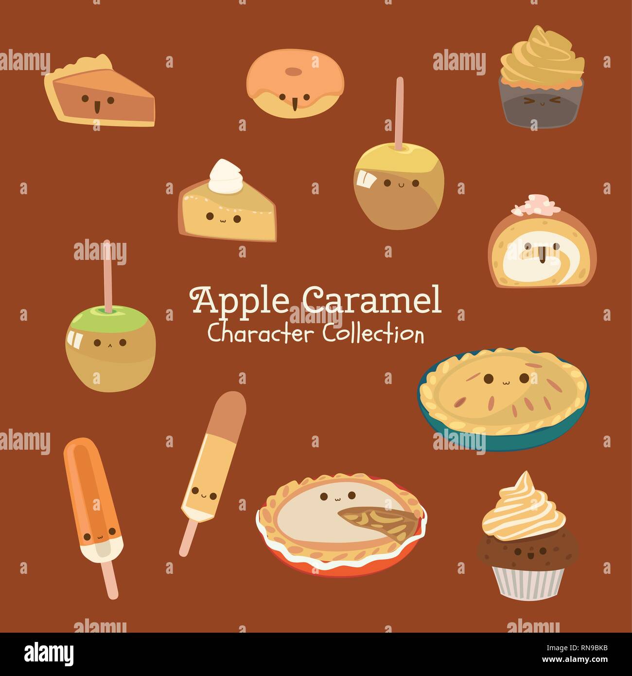 Vector Food Character cute character set of food Stock Vector Image & Art - Alamy