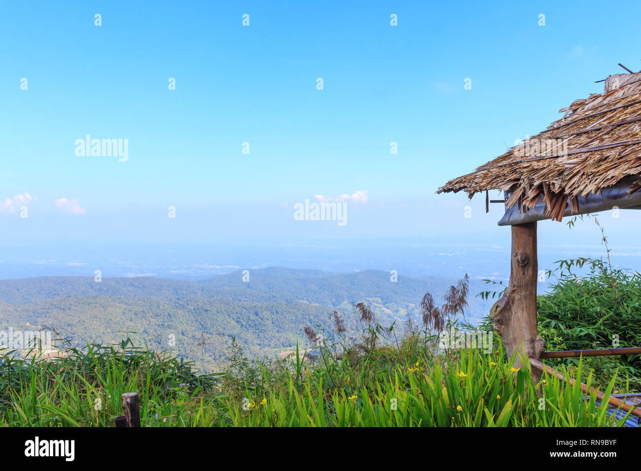 The hut in Monjam, Chiang Mai, Thailand. Stock Photo
