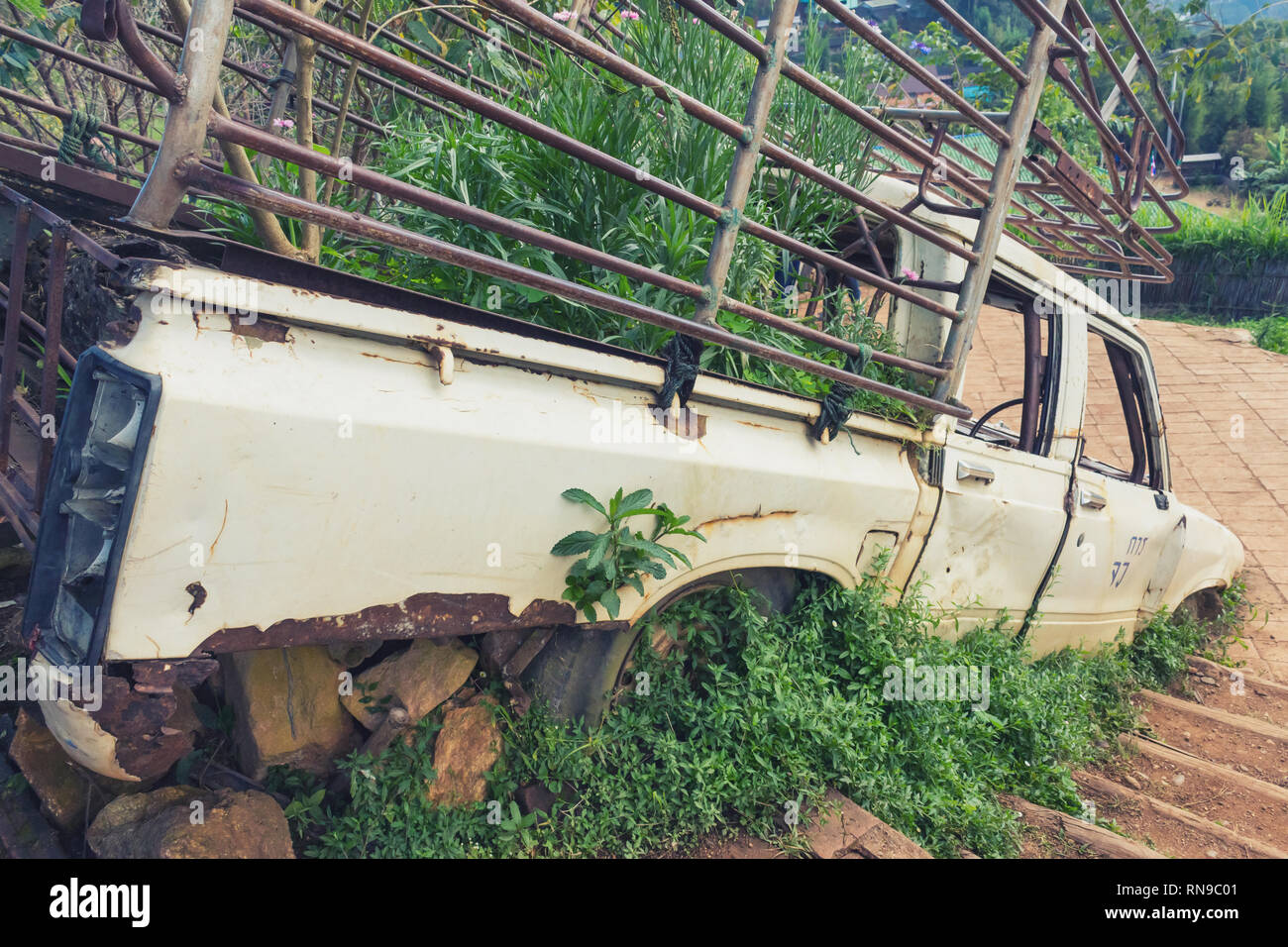 Interior of a classic vintage old car Stock Photo - Alamy