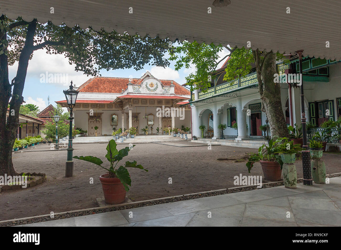 Yogyakarta Indonesia - Aug 1, 2016 : View inside Kraton Sultan Palace, Yogyakarta which is home to the last Sultanate in Special Region of Yogyakarta  Stock Photo