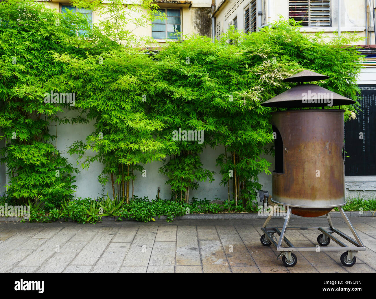 Bamboo garden of Chinese temple in Town, Malaysia Stock Photo