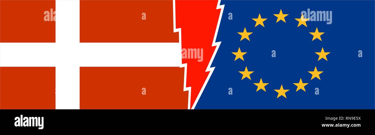 Politic relationship, European Union and Denmark Stock Vector Image ...