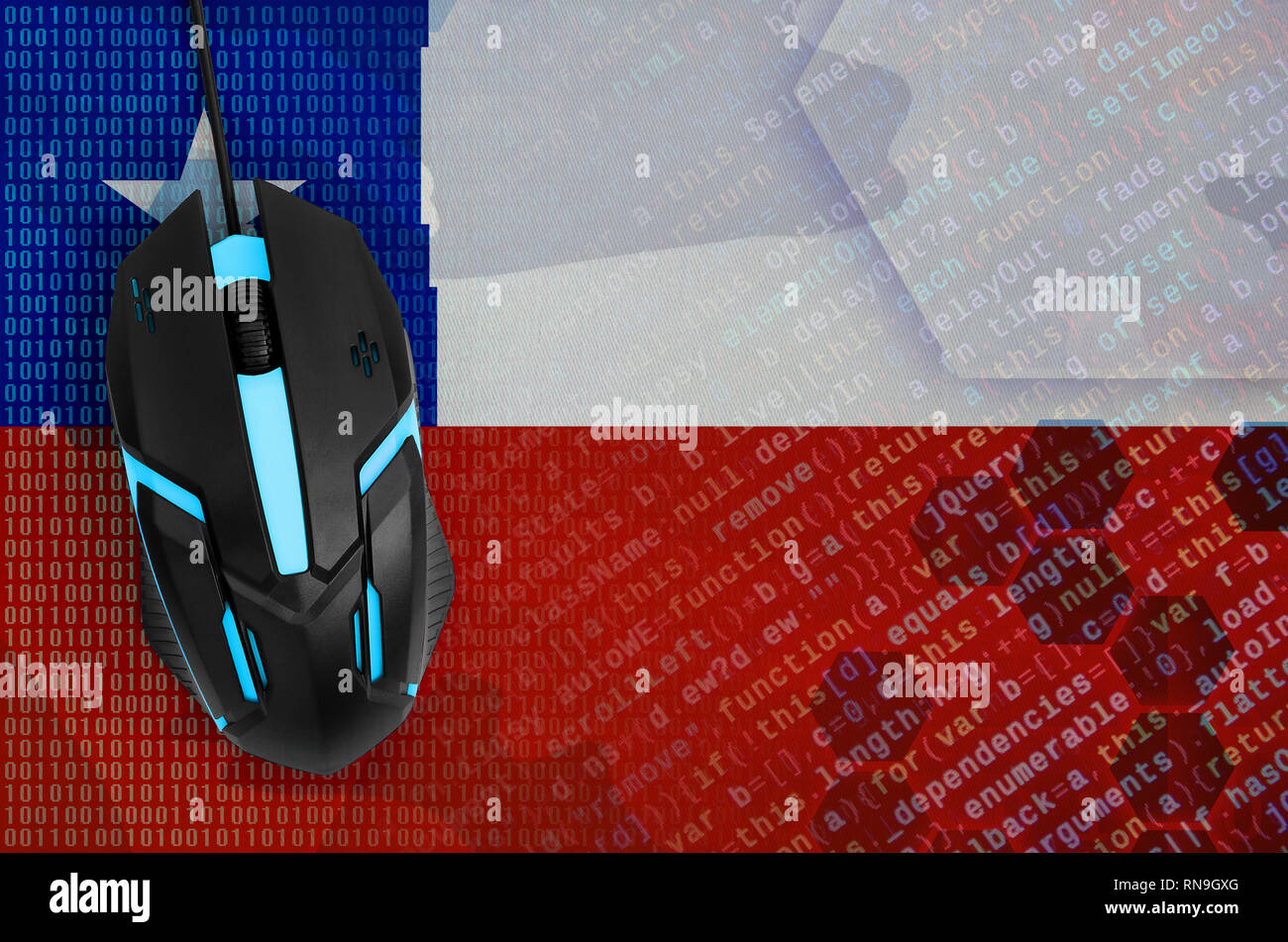 Chile flag and modern backlit computer mouse. The concept of digital  threat, illegal actions on the Internet Stock Photo - Alamy