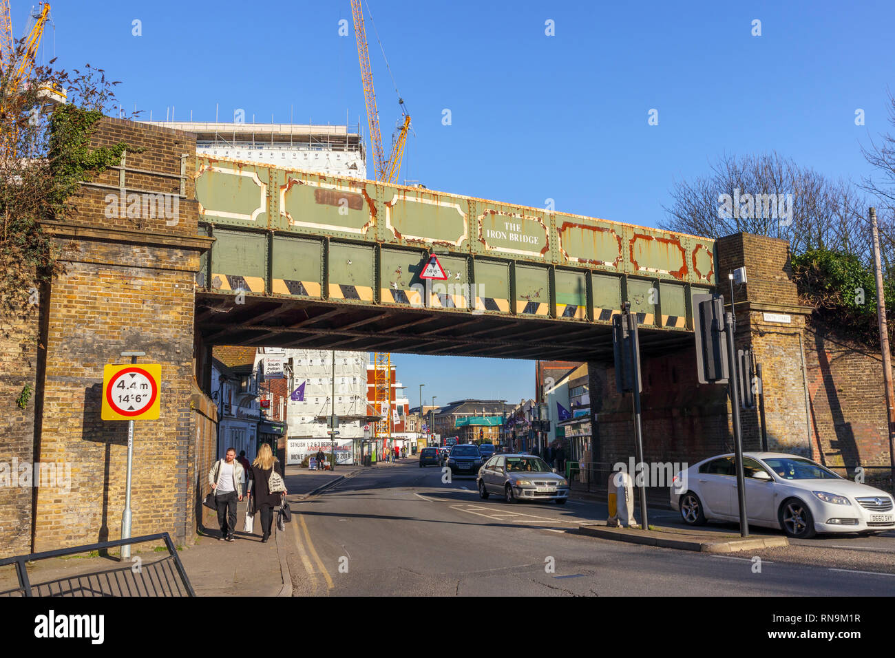 The Iron Bridge, a typical vintage metal girder railway bridge in High