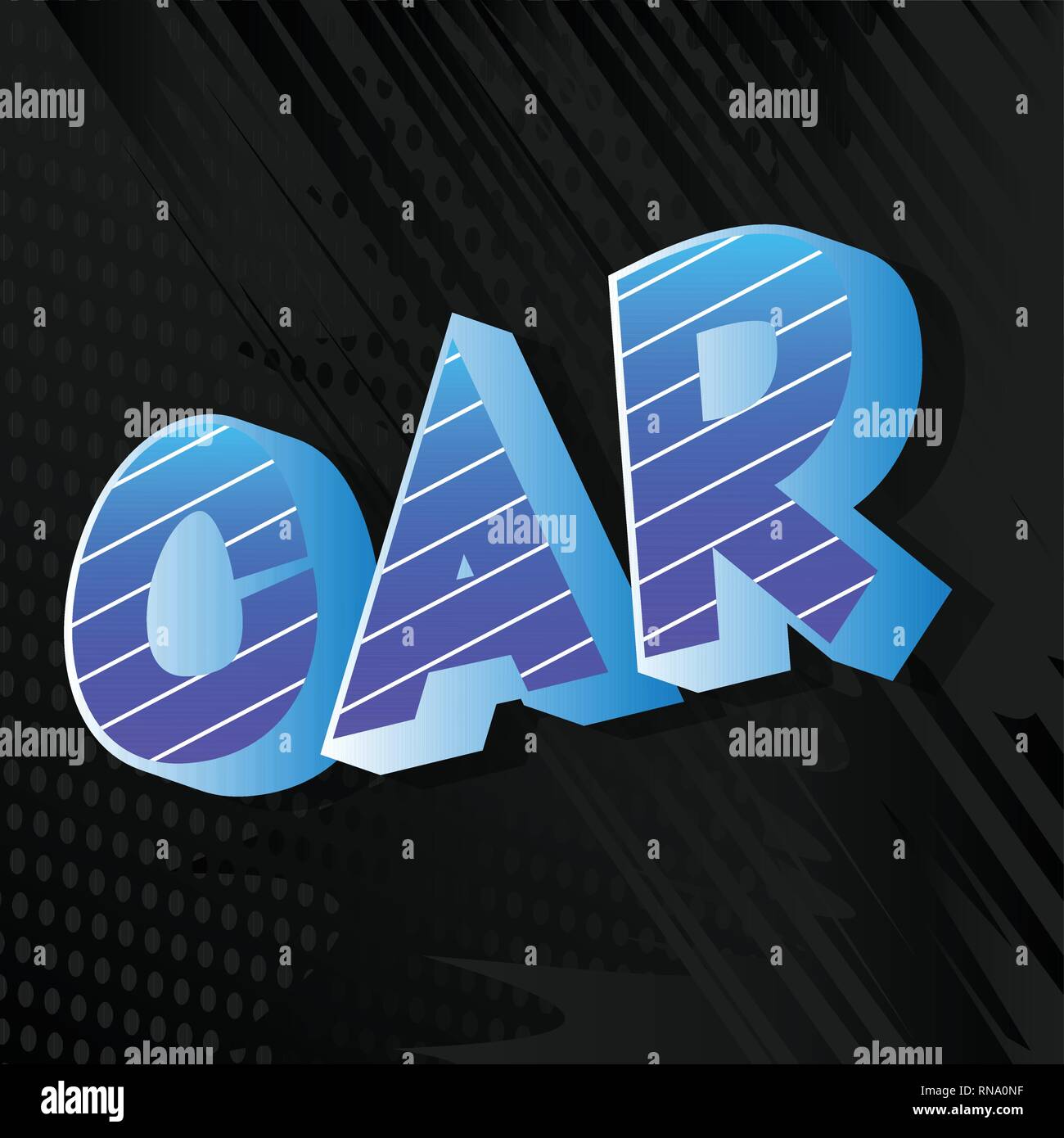 Car - Vector illustrated comic book style phrase on abstract background. Stock Vector