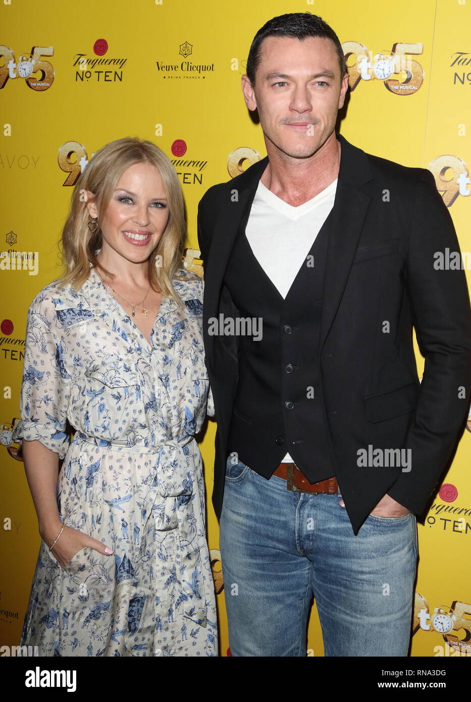Kylie Minogue and Luke Evans arrive for the 9 to 5 the Musical Gala