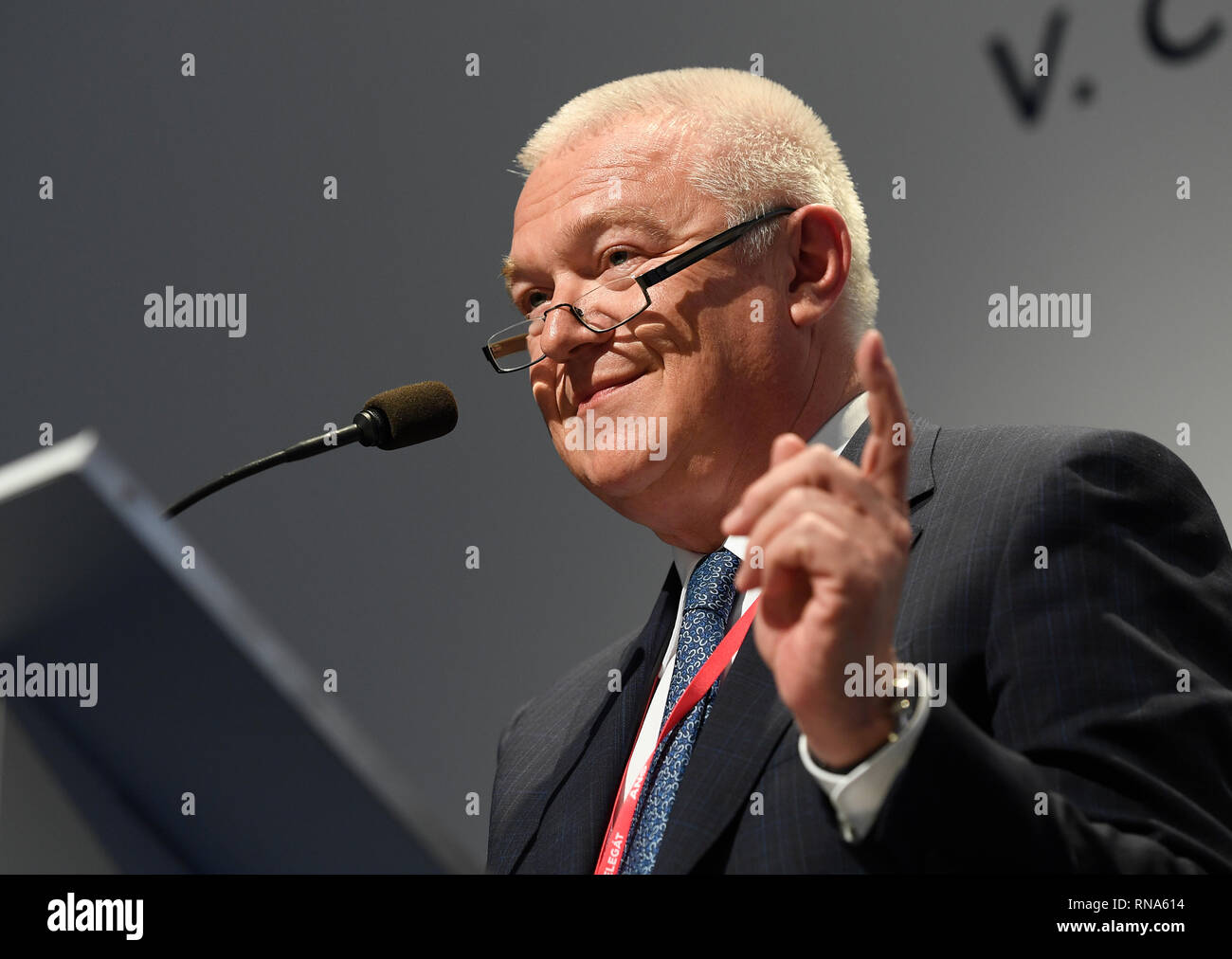 Prague Czech Republic 17th Feb 2019 Jaroslav Faltynek First Deputy Chairman Of The Ano Movement Speaks During 5th National Congress Of The Ano Movement On February 17 2019 In Prague Czech Republic
