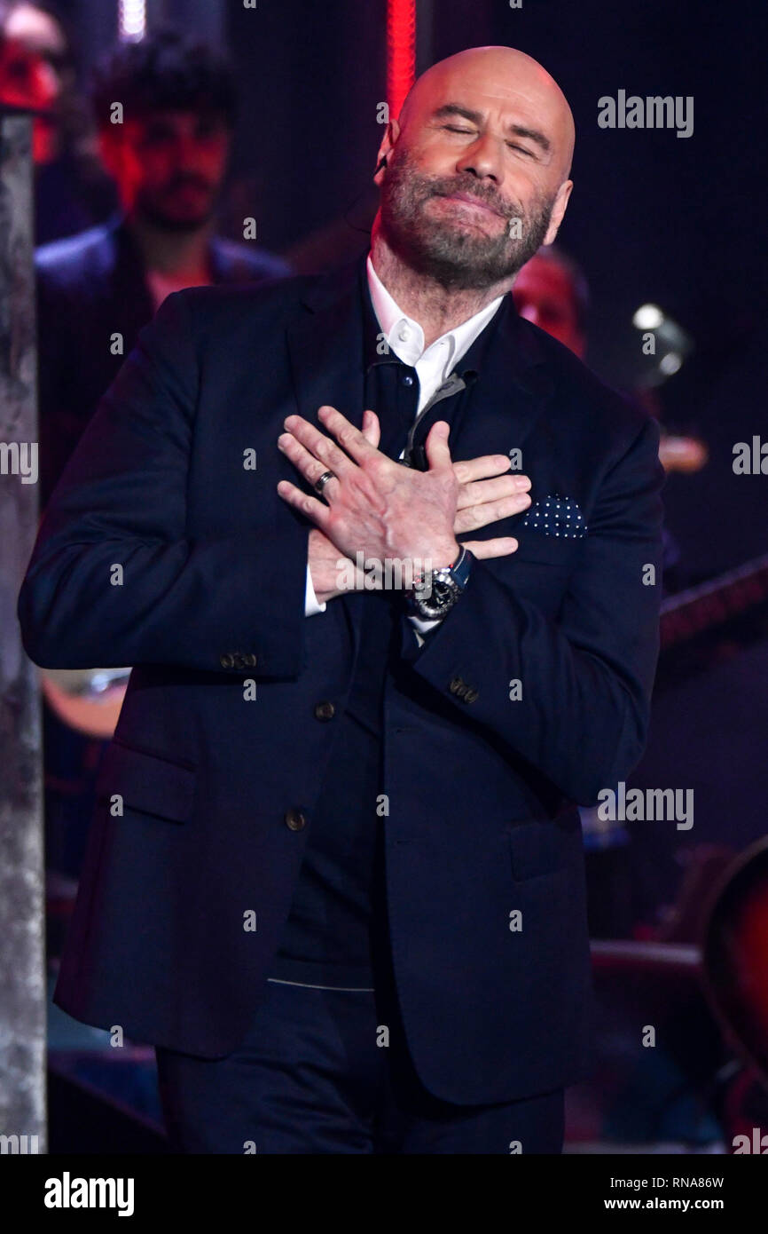 Sanremo, Italy. 05th Feb, 2019. Sanremo Young 2019 in the picture: John Travolta Credit: Independent Photo Agency/Alamy Live News Stock Photo
