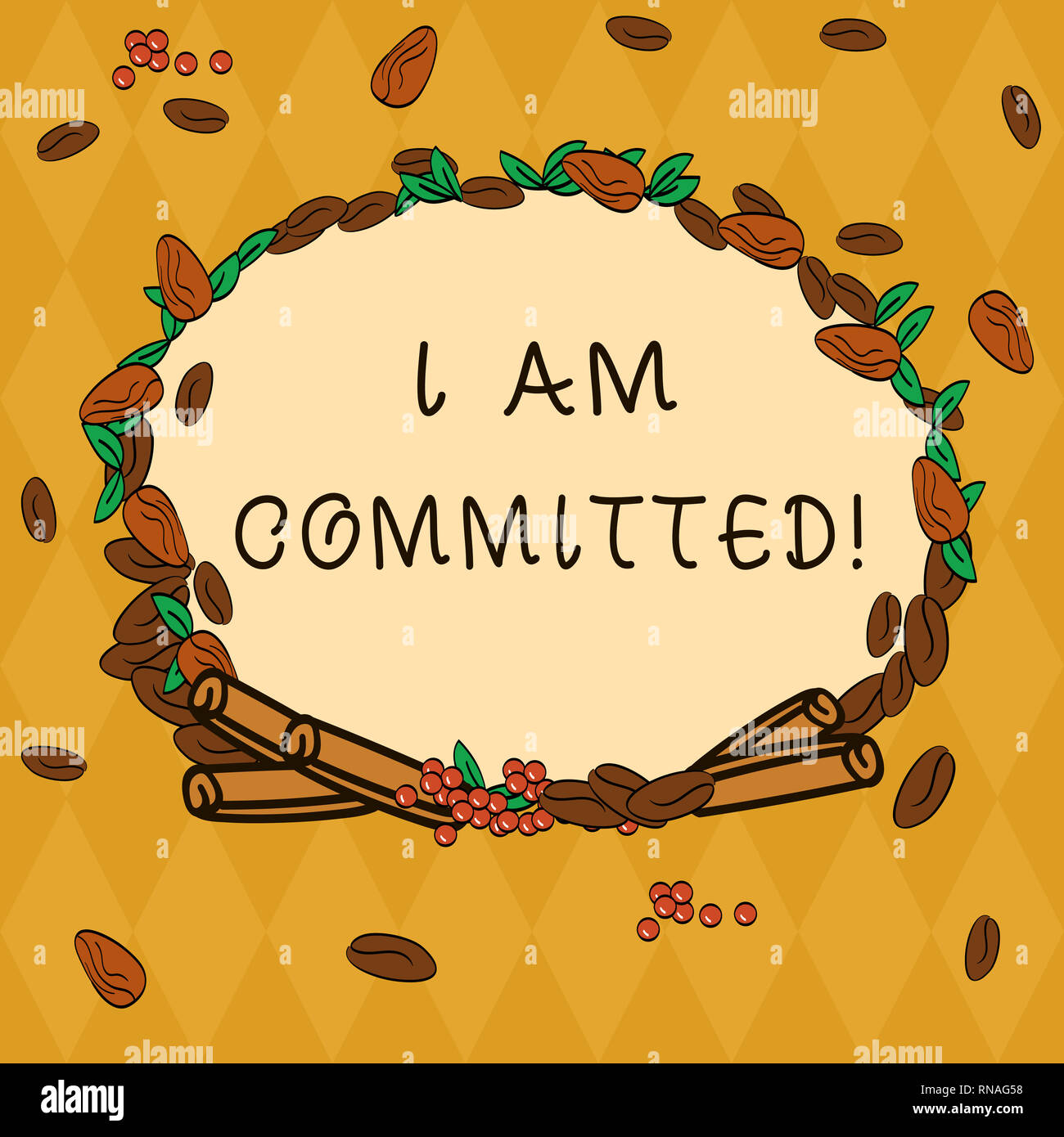 Handwriting text I Am Committed. Concept meaning To be engage with a