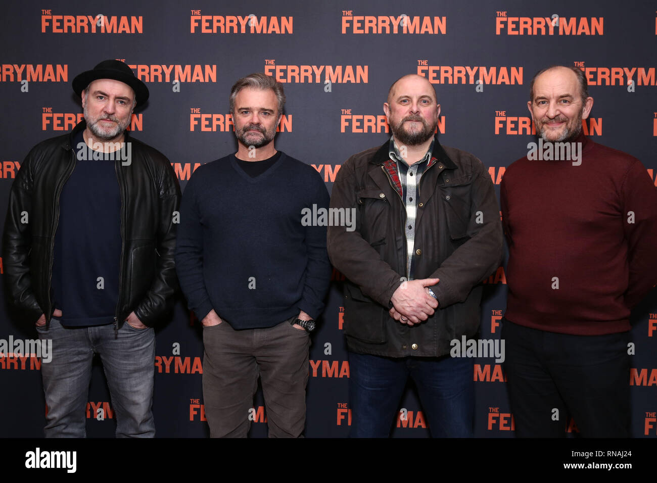 Photo call with the new cast of Jez Butterworth's The Ferryman, held at Sardi's theatre district eatery.  Featuring: Glenn Spears, Graham Winton, Charles Dale, Ralph Brown Where: New York, New York, United States When: 18 Jan 2019 Credit: Joseph Marzullo/WENN.com Stock Photo