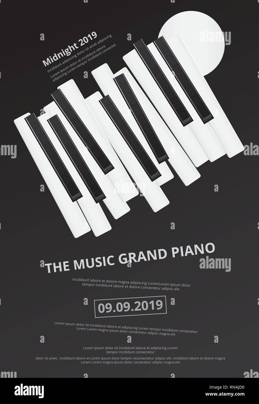 Music Grand Piano Poster Background Template Vector illustration Stock ...