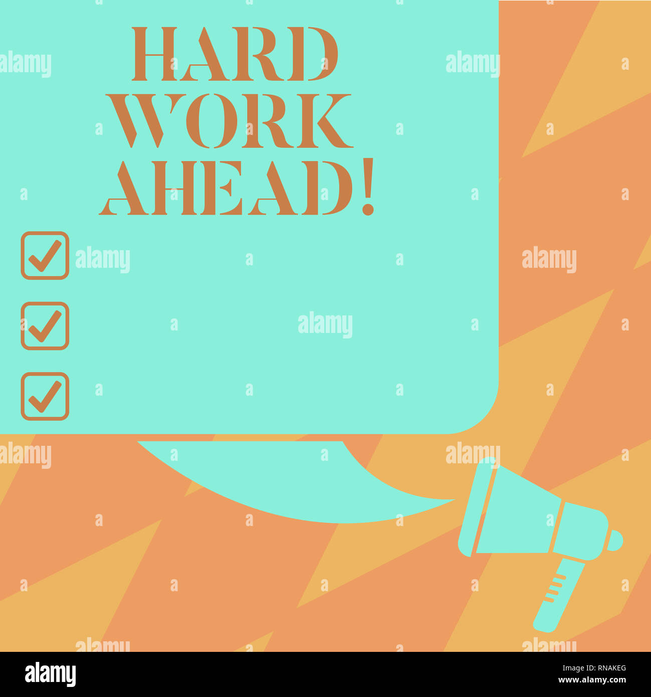 Work Expected Sign Text sign showing Hard Work Ahead. Conceptual photo A lot of job ...