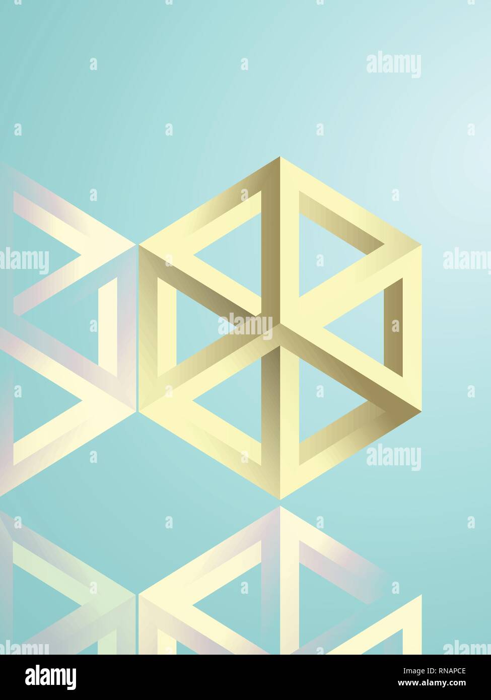 Escher style, isomeric figures Stock Vector
