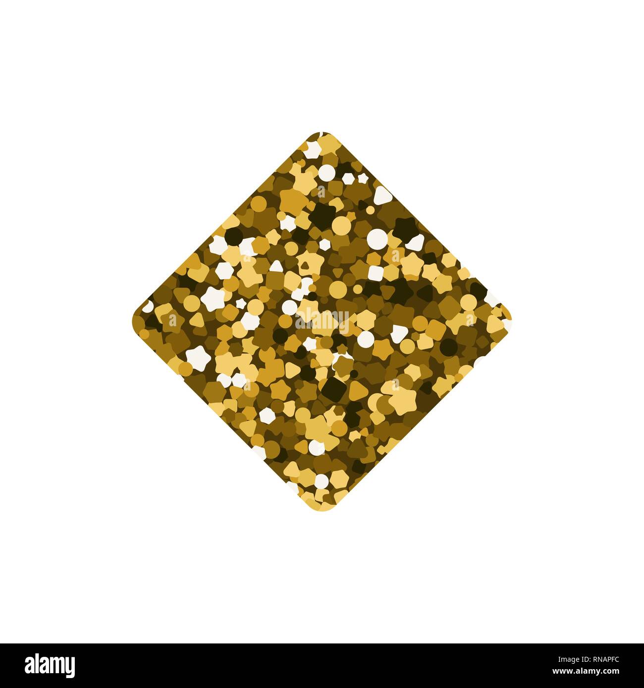 Playing card suit icon. Golden spangle. Tiles Diamonds. Vector illustration. Stock Vector