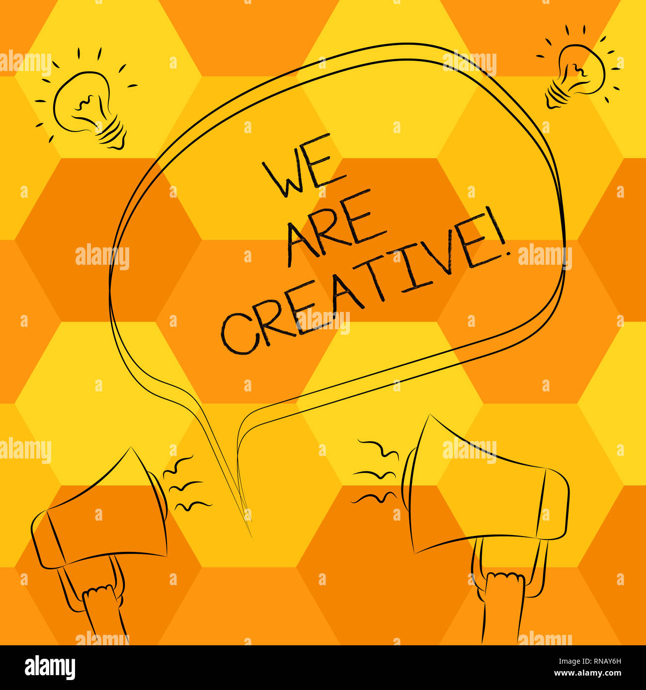 Handwriting text writing We Are Creative. Concept meaning To have a lot ...