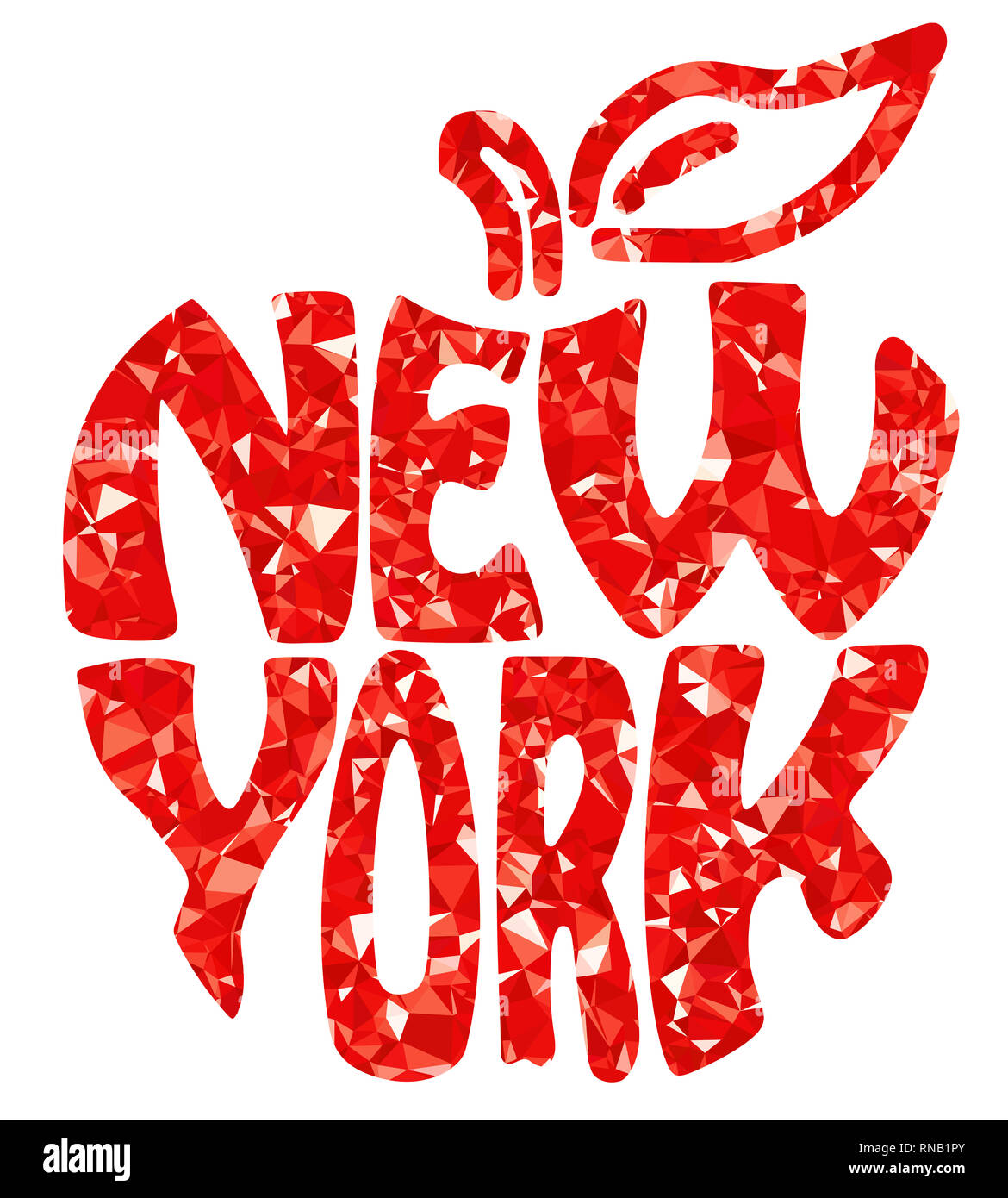 new york city red big apple illustration Stock Photo - Alamy