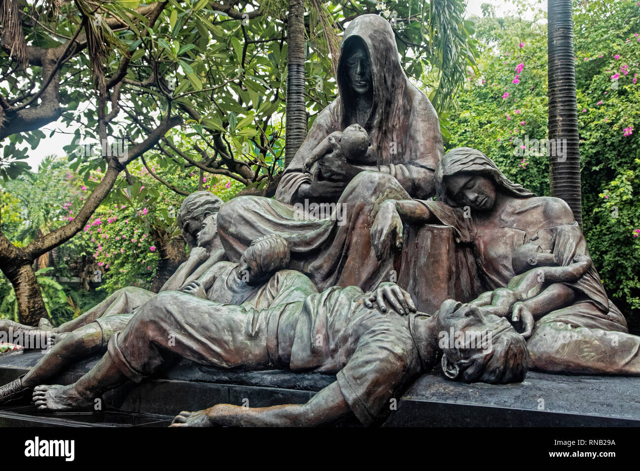 Memorare - Manila 1945 memorial dedicated to all the innocent lives lost during the Battle of Liberation WW2 Intramuros, Manila, Philippines Stock Photo