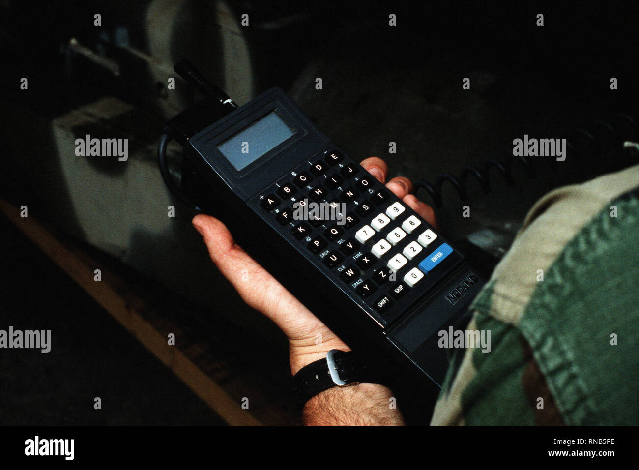1980s hand held computer for inventory hires stock photography and