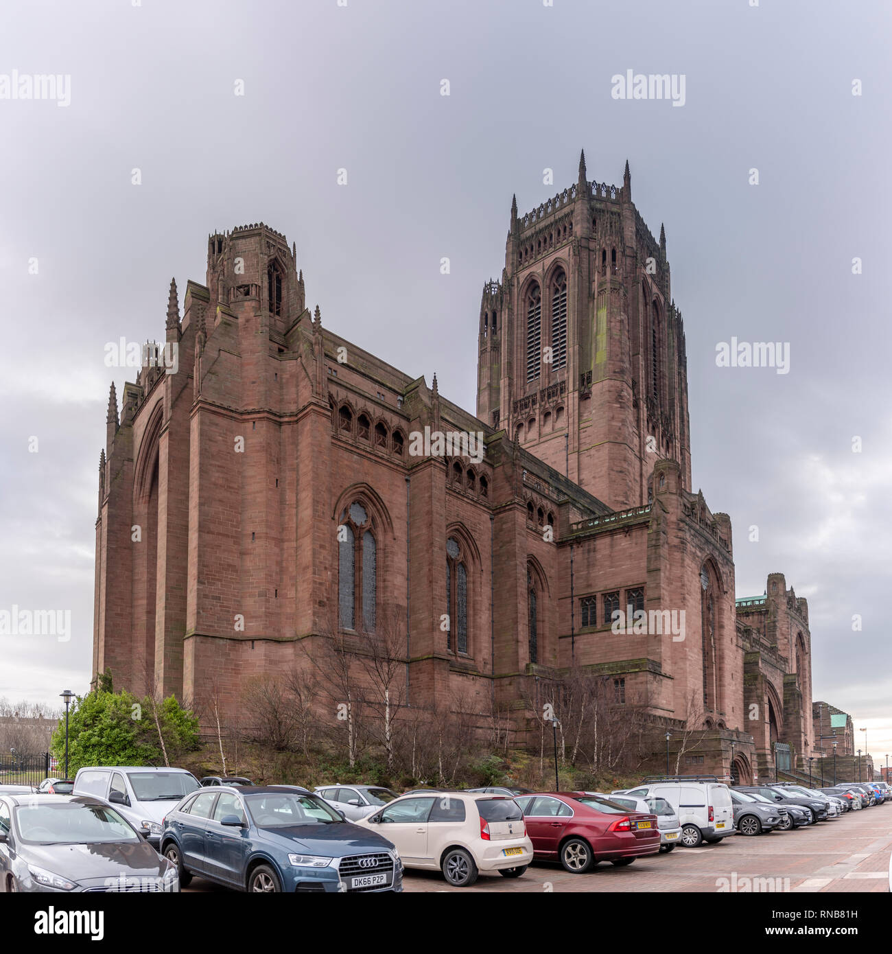 Liverpool Cathedral, St James' Mount. Based on a design by Giles Gilbert Scott, constructed between 1904 and 1978 Stock Photo