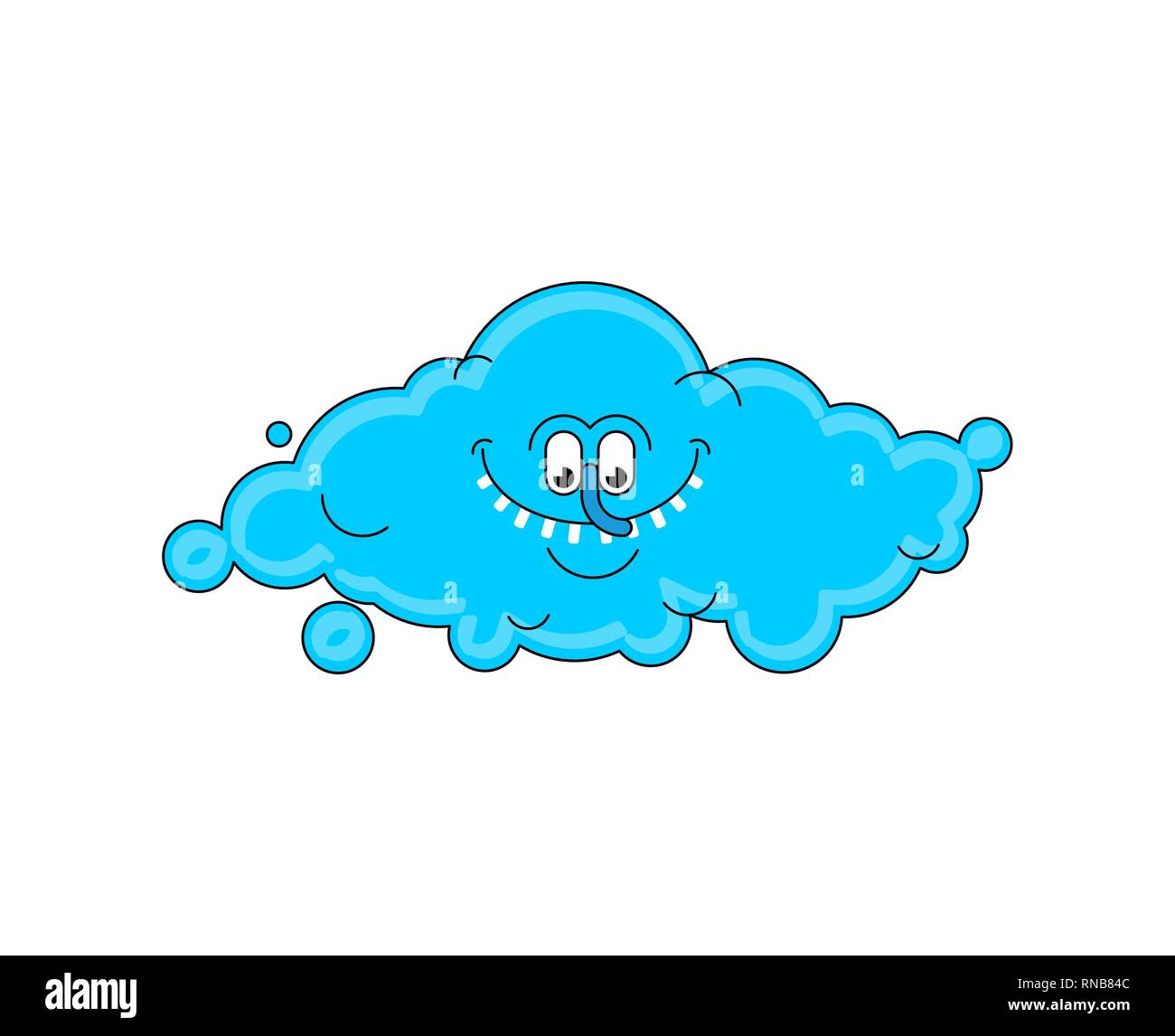 Funny cloud. Cheerful clouds isolated. Vector illustration  Stock Vector