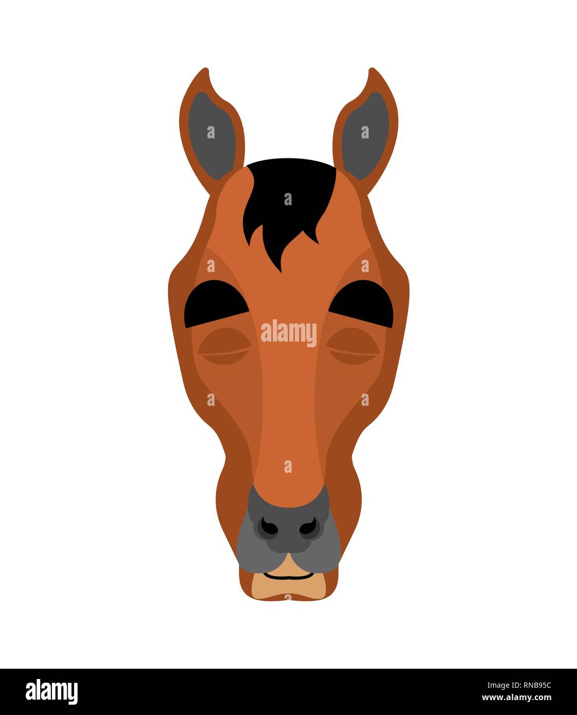 Horse sleeping emoji. Steed asleep emotions. hoss dormant. Vector illustration Stock Vector