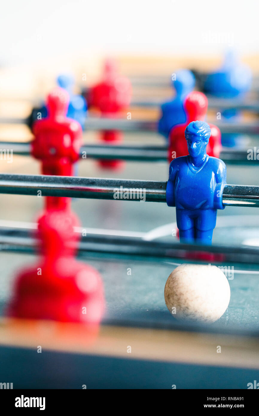 Table football game sport competition two competitors players on field