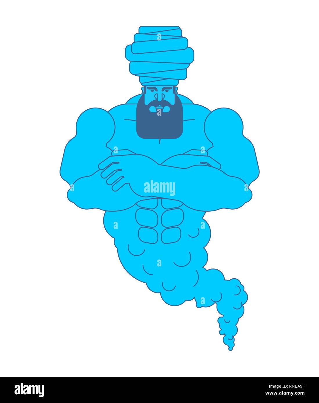 Genie magic wizard isolated. Genius Fairy spirit Stock Vector