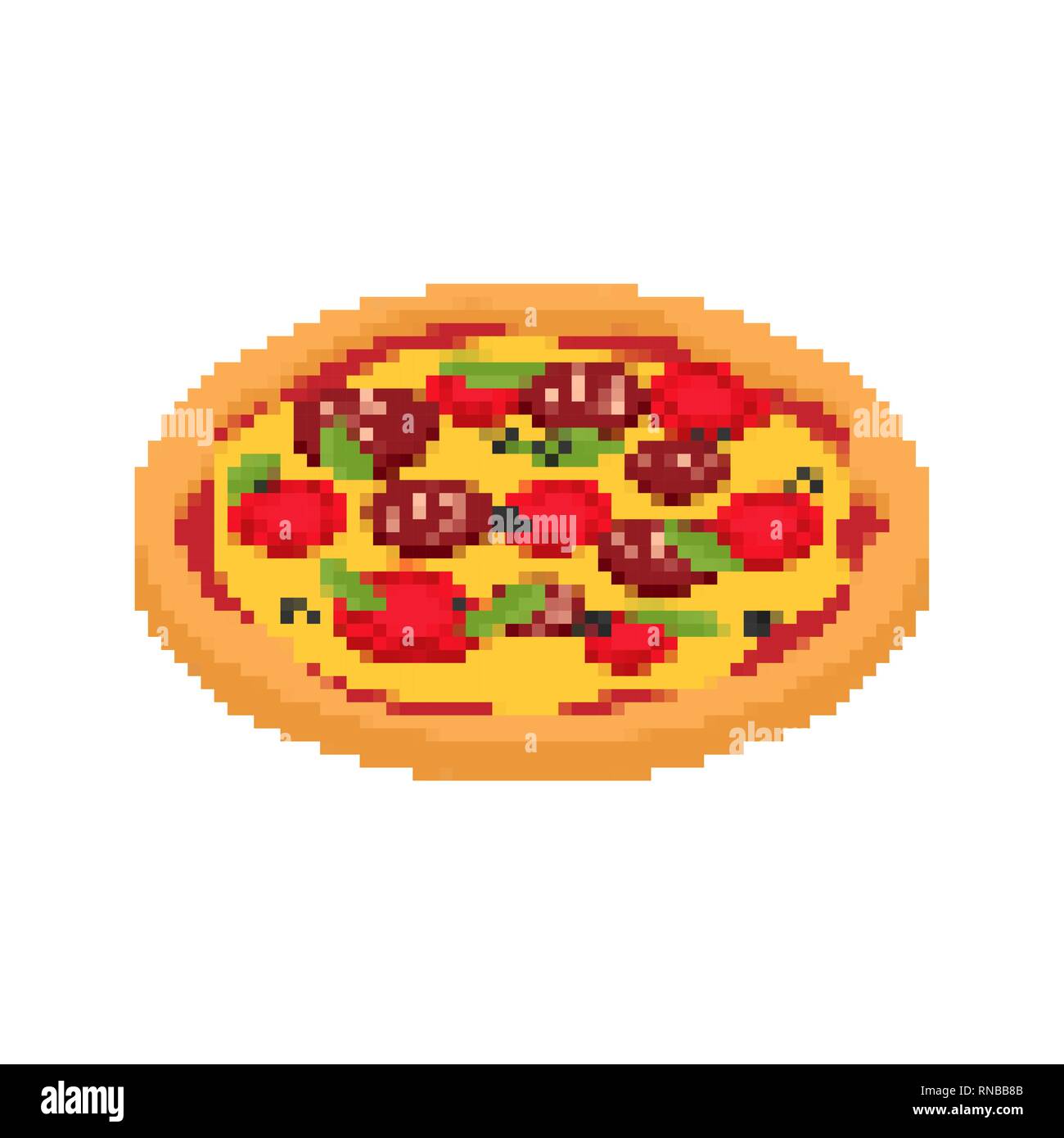 Pizza pixel art piece is pixelated fast Royalty Free Vector, pixel piece 