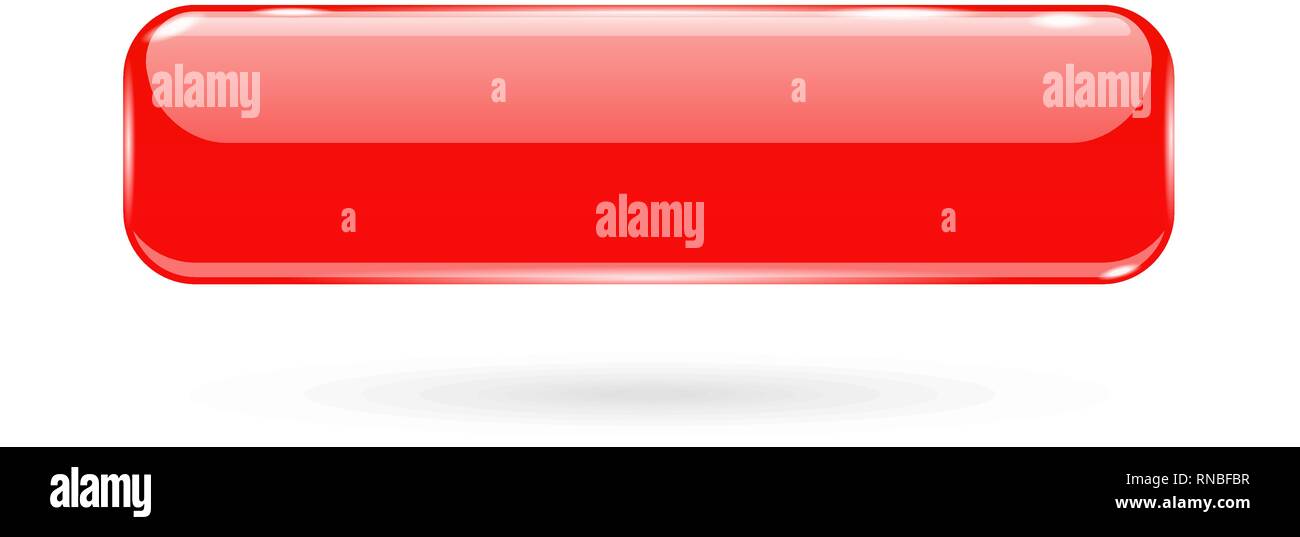 Red 3d glass button Stock Vector