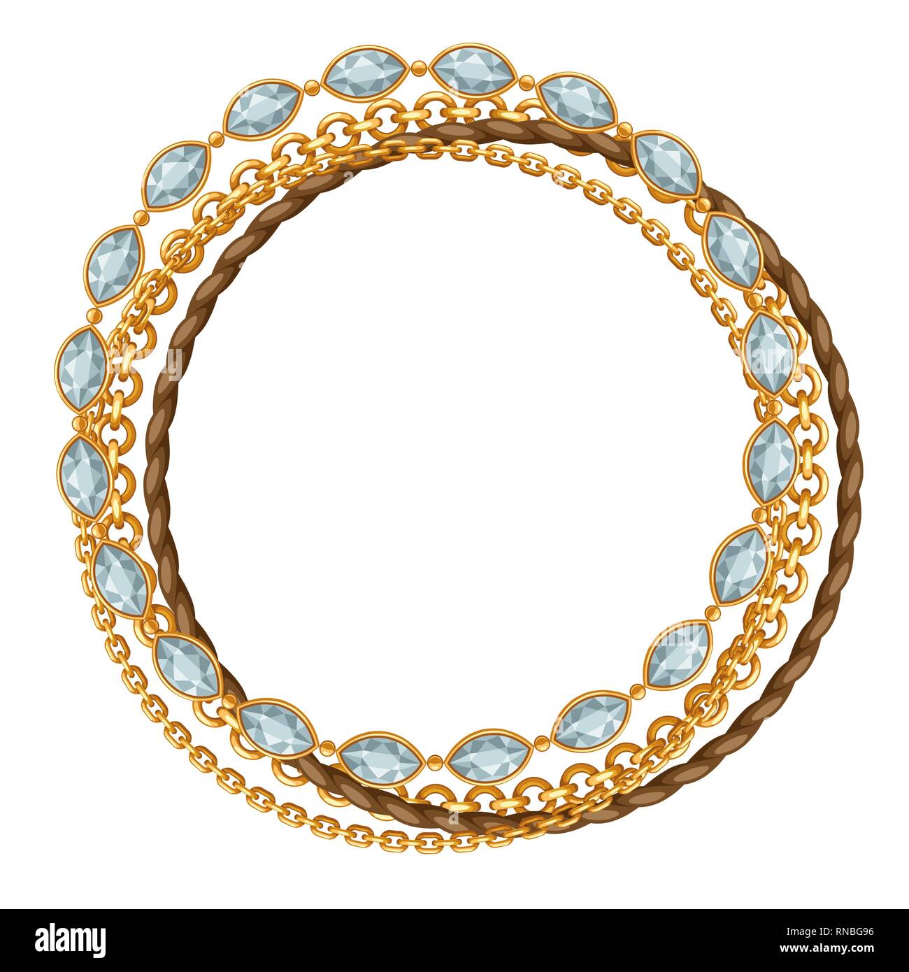 Frame with golden chains Stock Vector Image & Art Alamy