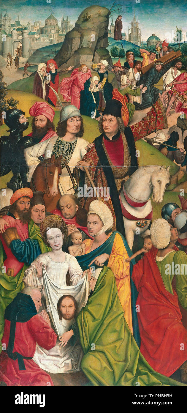 Derick Baegert ((?), ca. 1440 - Wesel, ca. 1515). Christ bearing the Cross (1477 - 1478). Oil on panel. 87 x 98 cm. Museum: Museo Nacional Thyssen-Bornemisza, Madrid. Stock Photo