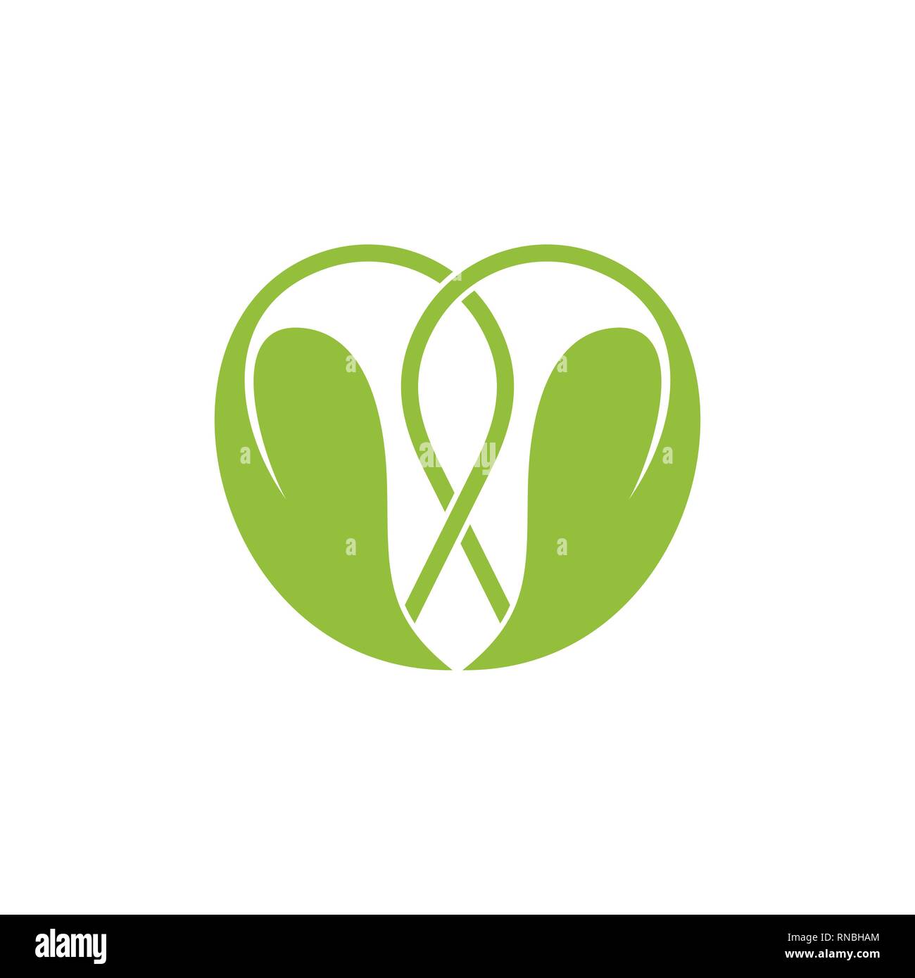 linked green leaf love shape logo vector Stock Vector Image & Art - Alamy