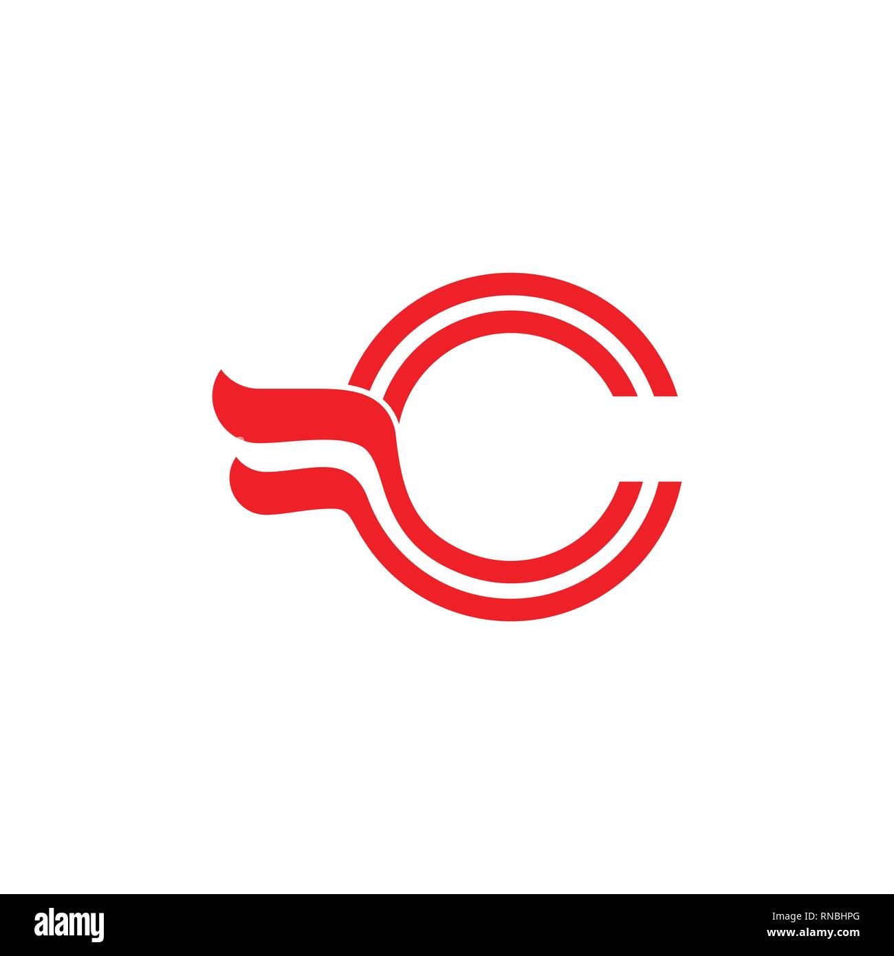 Letter C Stripes Ribbon Motion Logo Vector Stock Vector Image Art Alamy